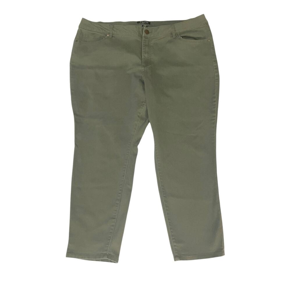 d. jeans Women's Hunter Green Hi-Rise 25" Inseam Cropped Jeans 5 Pocket SZ 22W